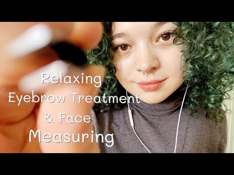 ASMR Perfect Eyebrow treatment [Face Measuring, Tweezing, Face Brushing] For a Restful Night