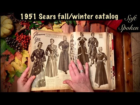 ASMR Vintage Sears Catalog 1951 (Soft Spoken) Page turning/ Fall-Winter catalog/No-talking tomorrow.