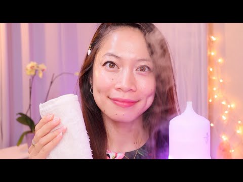 ASMR Friend Does Your Facial w/ Favorite Products! Washing ~ Steaming Binaural Skin Sounds Layering