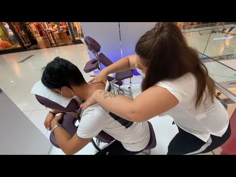 ASMR physiotherapy chair female massage + female chair back, elbow, arm, palm, neck, sleep massage