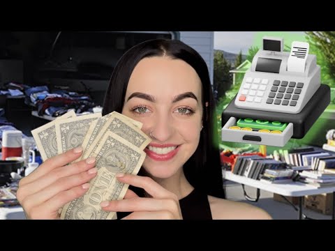 [ASMR] Yard Sale Checkout RP | Real Cash Register Sounds