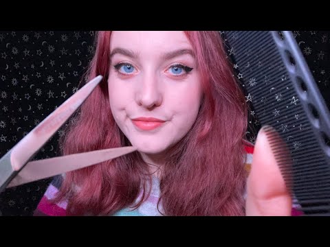 ASMR | Cutting your DRY Hair 👀✂️ [scissors, paper, spray and brushing sounds]