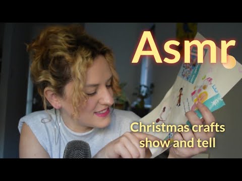 ASMR 😌 show & tell christmas crafts /tapping, paper sounds, whispering etc
