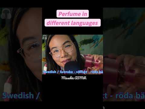ASMR PERFUME IN DIFFERENT LANGUAGES w/ Fast Tapping  💐 #shorts