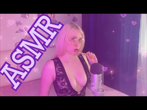 ASMR sexy sucking, licking, kissing lollipop