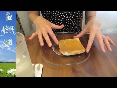 ASMR Eating Sounds - Peanut Butter on Toast and Milk *No Whisper*