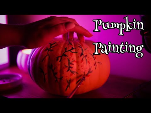[ASMR]  SUPER Relaxing Pumpkin Painting | Whispered
