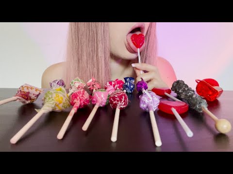 lollipop ASMR | eating 16 lollipops 🍭 *mouth sounds* (no talking)
