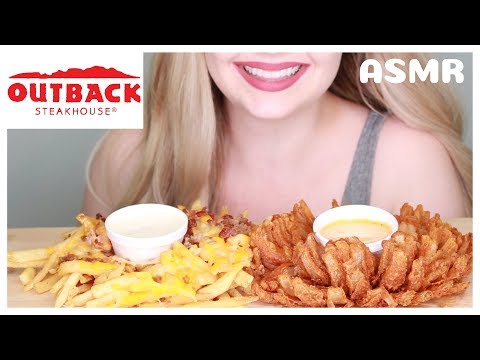 ASMR: Bloomin' Onion and Cheese Fries *Eating Sounds* (no talking)