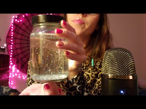 ASMR - Glitter jar, Christmas nails, positivity, and tapping 🥰💕