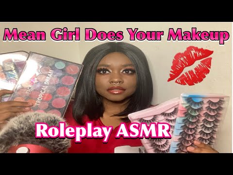 ASMR Mean Girl Does Your Makeup Roleplay 💋🙄 #asmr #asmrsounds #asmrroleplay #asmrhandmovements