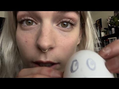 removing eggs from your ears | chaotic & unpredictable asmr | breathy whispers, mouth sounds, etc..