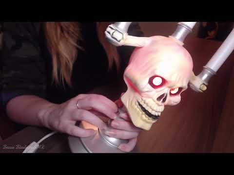 Halloween ASMR -Skull Lamp Tapping/Scratching!! 🔥🔥
