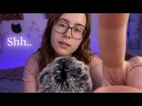 ASMR - Shushing you to Sleep | Face Touching, Fluffy Mic Massage