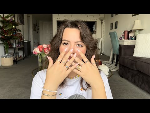 ASMR Tingly Acrylic Nail Tapping + Finger Fluttering w/ Rings | Nail on Nail Tapping
