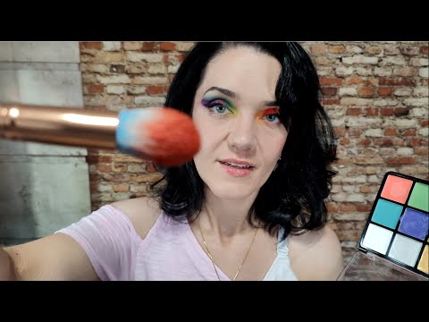 ASMR Face Painting - Close Soft Speaking