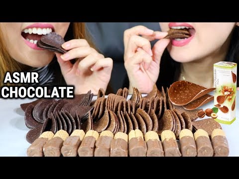 ASMR CRUNCHY CHOCOLATE THINS and WAFER ROLLS 초콜릿 리얼사운드 먹방 | Kim&Liz ASMR
