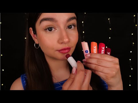 ASMR Applying Lip Balm (Mouth Sounds, Tapping, Whisper)
