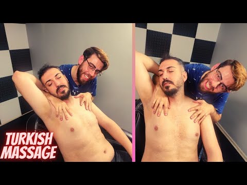 ASMR DİFFERENT TOOLS TURKISH BARBER MASSAGE-Asmr chest,face,head,arm,back