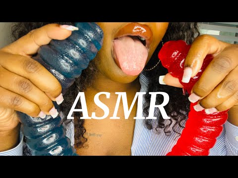 ASMR Eating Largest Gummy Worm! INTENSE Mouth sounds