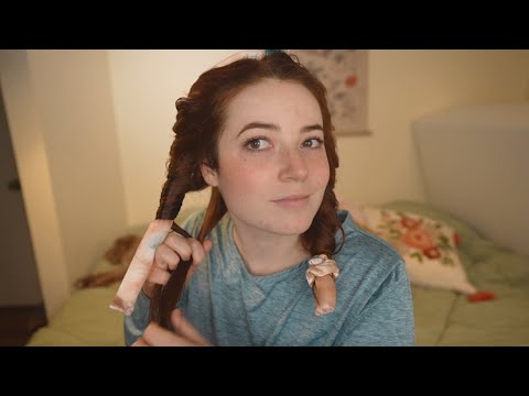 ASMR Get Ready For Bedtime With Me (hair brushing, sticky skincare sounds)