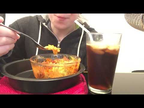 ASMR eating cheesy vegetables and drinking soda. Mouth chewing sounds