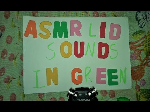 ASMR NO TALKING: Lid Sounds in Green 🐛🌿|  Colour Triggers 2
