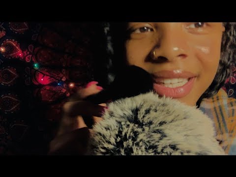 ASMR for stress relief + super close whispering + mic brushing