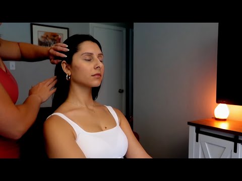 ASMR | Calming Scalp Massage, Hair Play, Hair Brushing, Face, Neck & Shoulder Attention | No Talking
