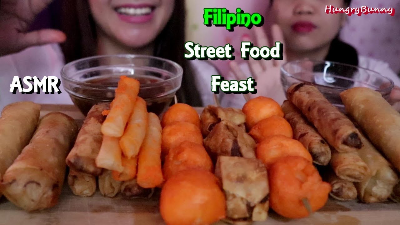 ASMR Filipino Street Food Feast Eating Sounds No Talking