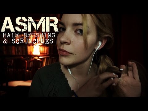 ASMR Hair Brushing with Scrunchies!  Whispering, Scratching and more