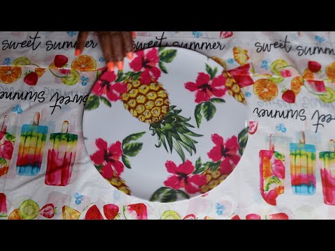 Tapping Pineapple Home Decor Plate ASMR CHEWING GUM SOUNDS