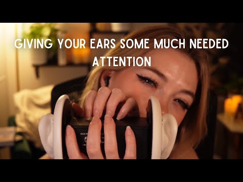 Giving Your Ears Some Much Needed Attention ✨ Gentle Tapping, Scratching, and Blowing ASMR