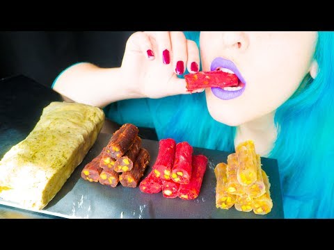 ASMR: Very Gooey Pistachio Lokum & Cotton Candy | Turkish Candy ~ Relaxing Eating [No Talking|V] 😻