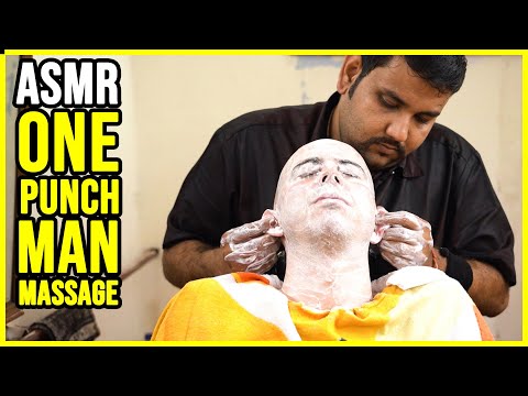 ONE PUNCH getting a FACE and EAR MASSAGE by REIKI MASTER BRO, SAMBHOO | ASMR Barber