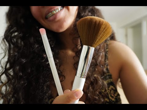 ASMR/ prepping your face and doing your makeup