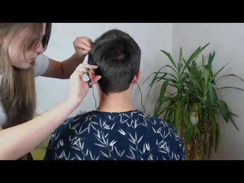 ASMR - Realistic men's haircut (Max keeps falling asleep?)
