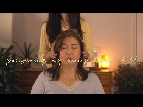 ASMR Massage | Pampering my mom with gentle touch, reiki and hypnosis for inner child healing