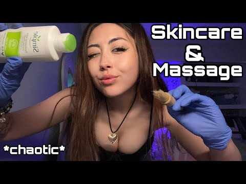 ASMR fast and aggressive skin care and face massage cucumber🥒💆🏻‍♀️(mouth sounds) CHAOTIC asmr