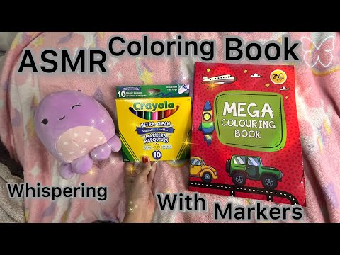 ASMR Coloring With Markers 💜~ Whispering & Tapping 💜♡