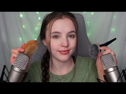 ASMR Brushing sounds with different kinds of brushes [charity vid]