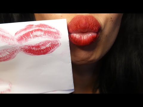 ASMR kisses lens licking adding lipstick ❤️