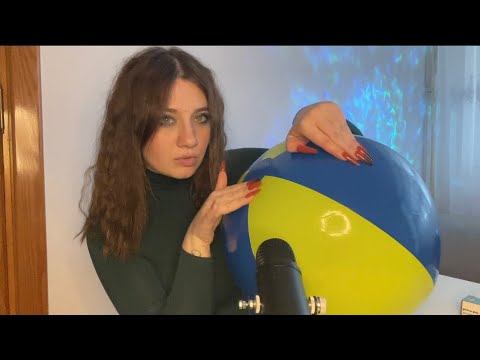 ASMR | Blowing Beachball | Spit Painting Asmr | Satisfying Squeaky Sounds ❤️❤️🥰