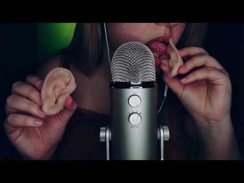 ASMR Ear Eating/Nibbling/Licking *Sticky* | Inaudible Mouth Sounds