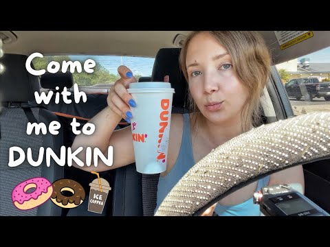 ASMR| DUNKIN VLOG ☕️(car tapping/scratching, coffee sipping, whispering)