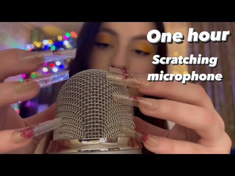 Asmr scratching microphone in 1 hour