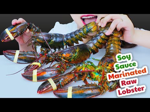 ASMR COOKING SOY SAUCE MARINATED RAW LOBSTER EATING SOUNDS | LINH-ASMR 먹방