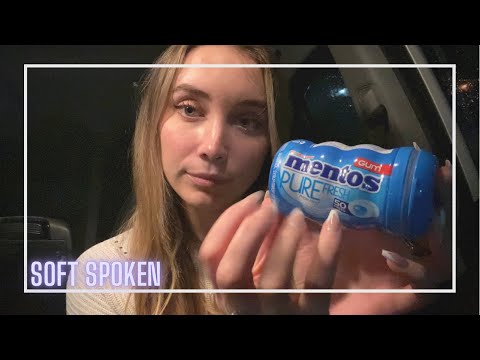 ASMR ~ tapping and scratching on tingly items in my car😌🚗 ~ whispered
