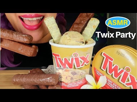 ASMR 트윅스 아이스크림 한통+초코바 리얼사운드 먹방| TWIX ICE CREAM +TWIX CANDY BAR EATING SOUND|CURIE. ASMR