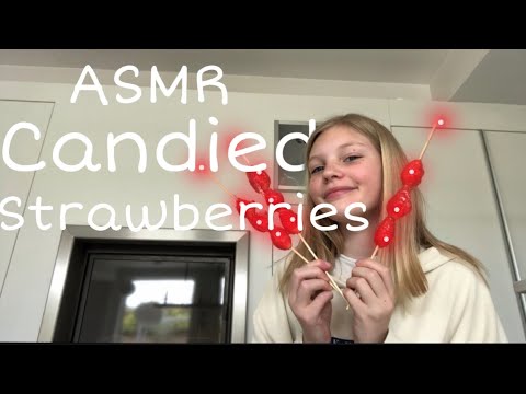 ASMR | Eating Candied Strawberries 🍓